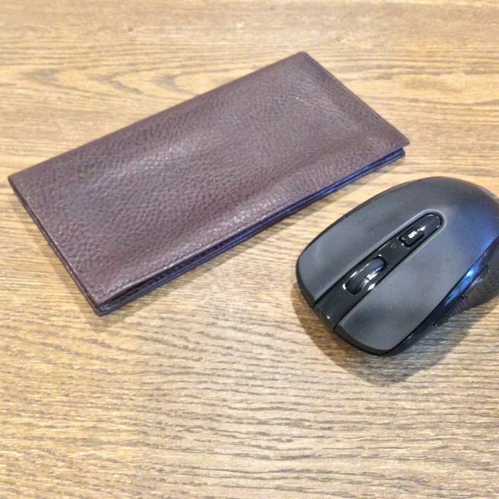 NEW! COLE HAAN Dark Brown Leather Slim Wallet Made in Italy